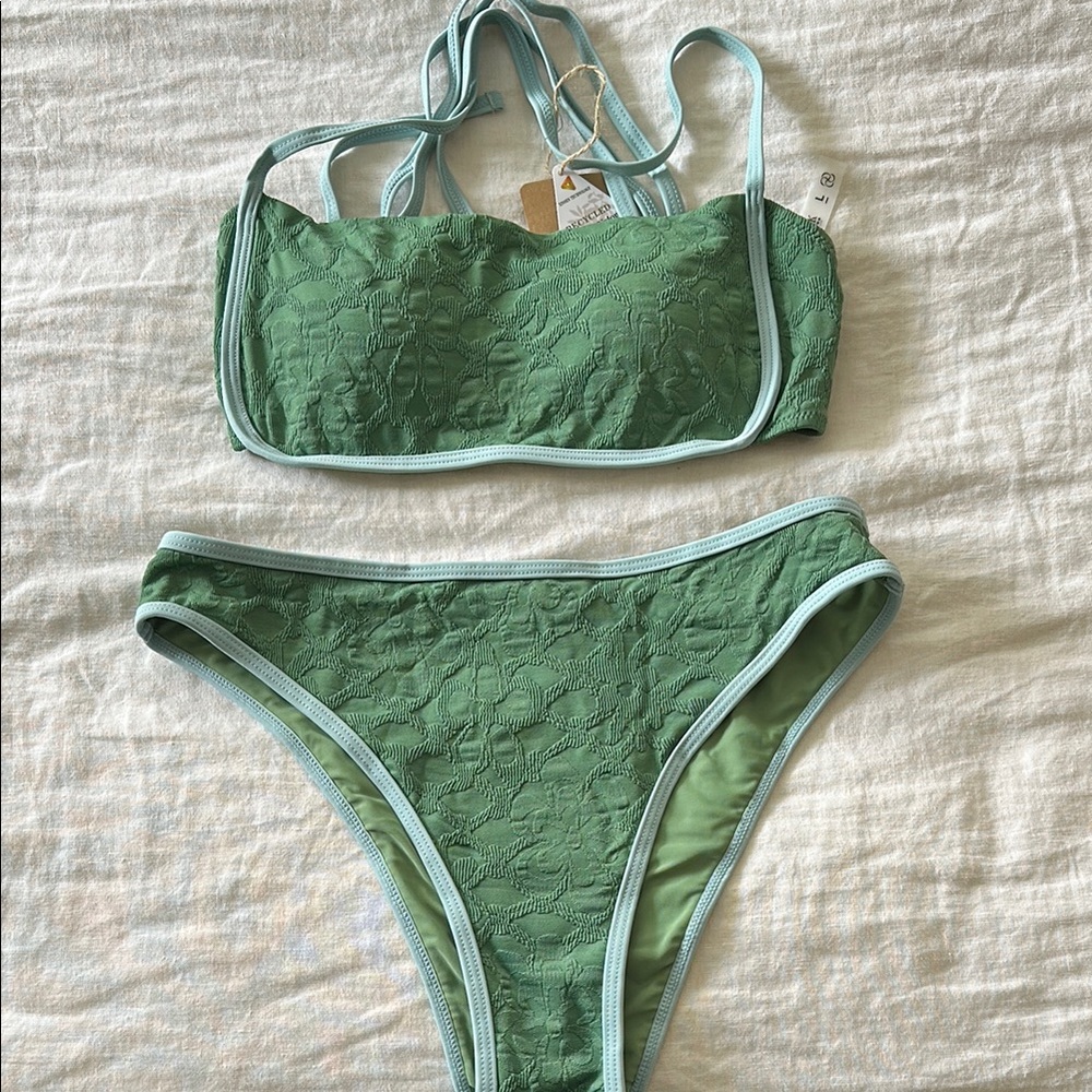 NWT Green & Baby Blue Bikini Set